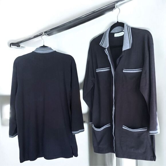 CHAUS l Button-up Collared Sweater Blazer Jacket l 4-pocket Design l L l EUC - Picture 1 of 10